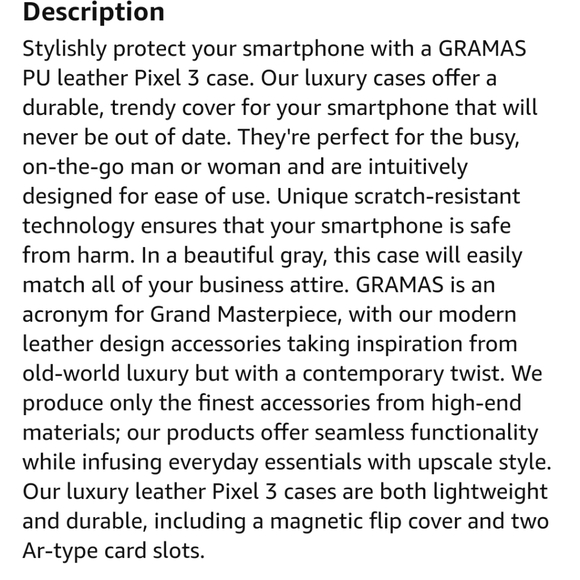 GRAMAS Euro Passione PU Leather Book Case Pixel 3 - Picture 4 of 6